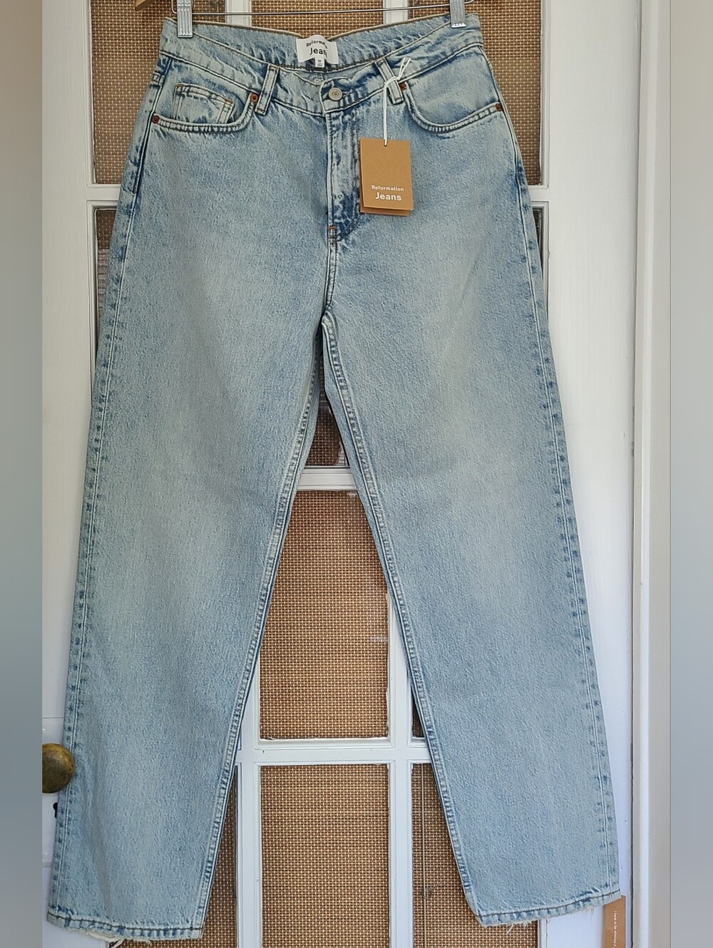 NWT Reformation Bobbi Mid Rise Boyfriend Jeans Light Wash 26